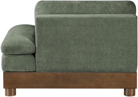 Kira Green Chenille Fabric Upholstered Right Arm Chair, 1 Piece