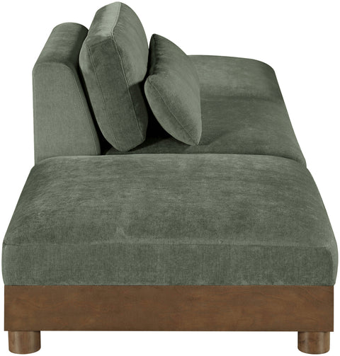 Kira 120" Green Chenille Fabric Upholstered Sofa, 3-Piece (Style 2)