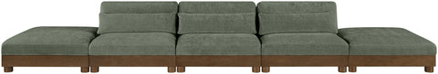 Kira 200" Green Chenille Fabric Upholstered Sofa, 5-Piece