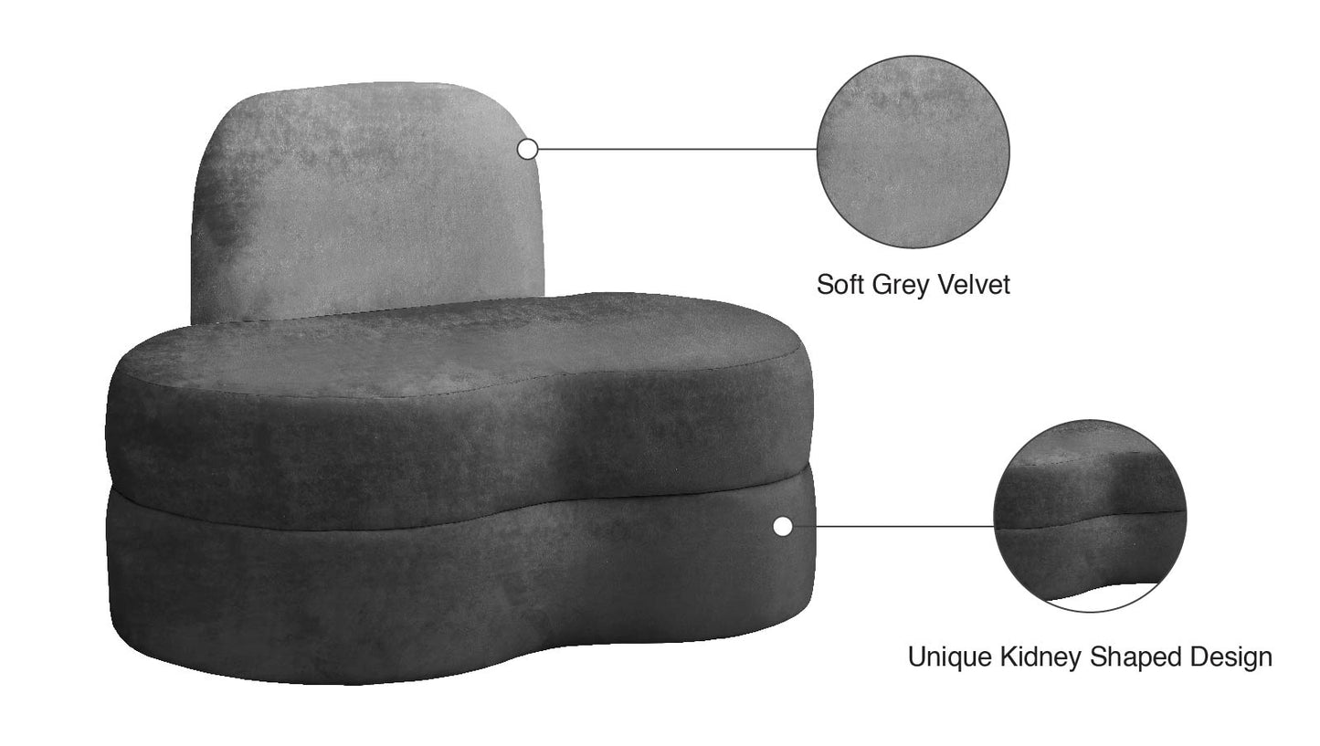 marlon grey velvet chair c