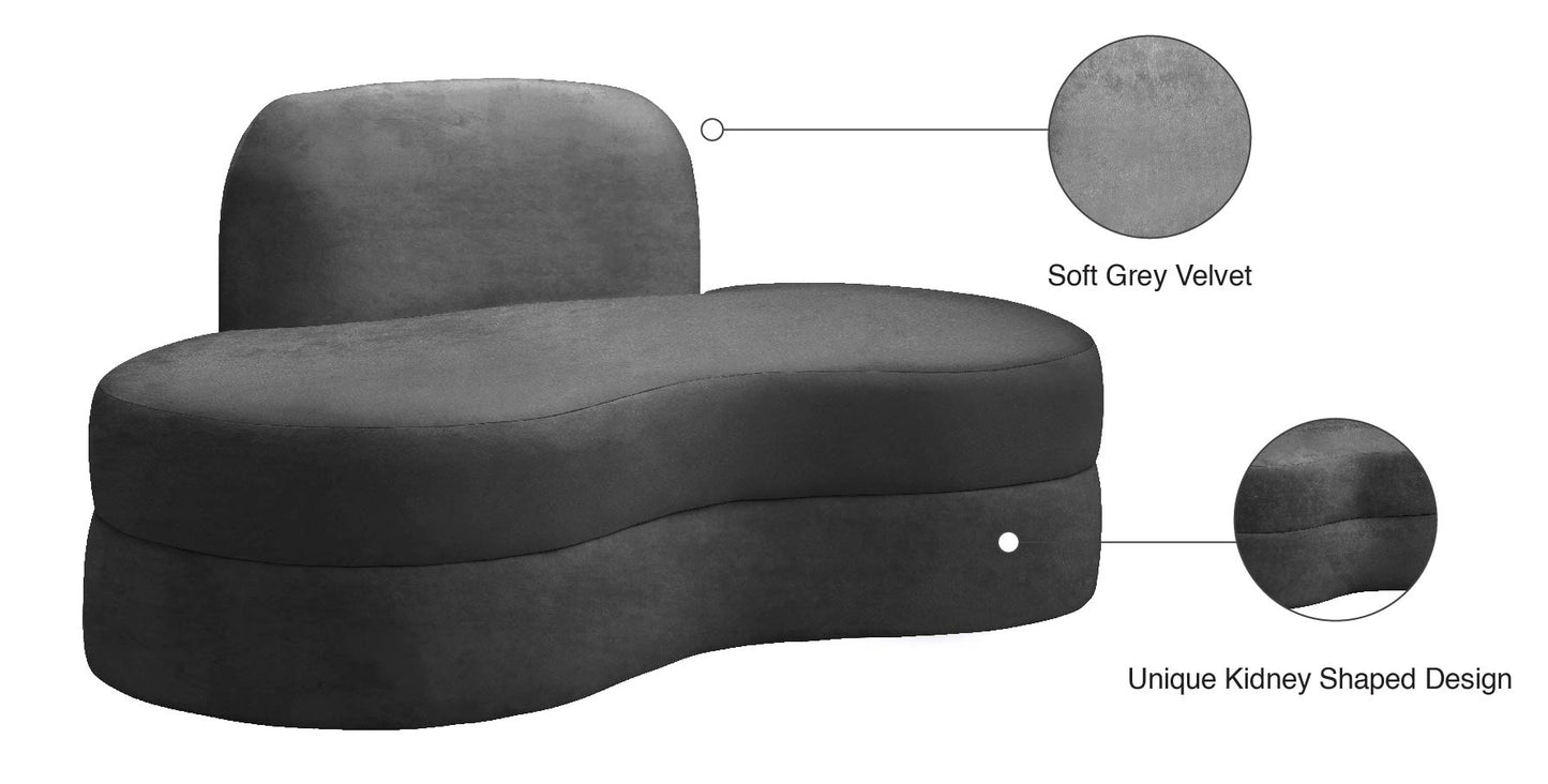 marlon grey velvet loveseat l