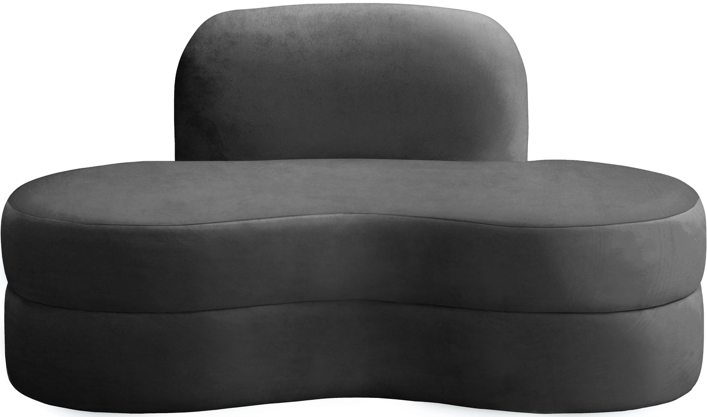 marlon grey velvet loveseat l