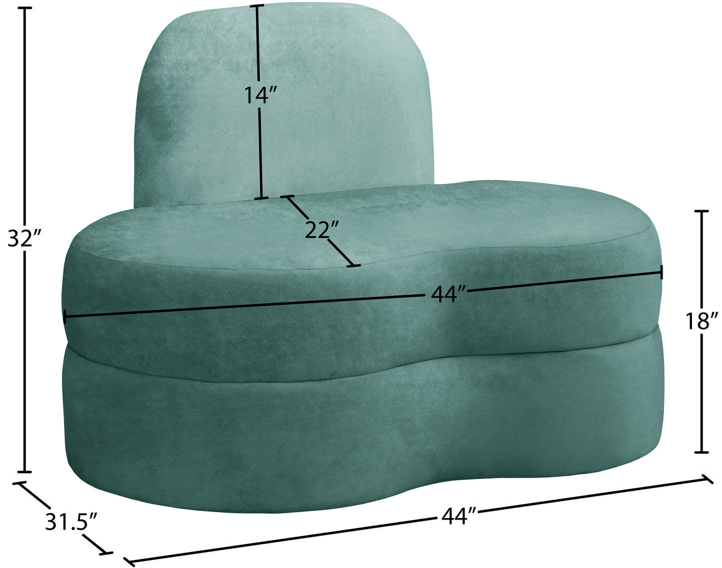 marlon mint velvet chair c