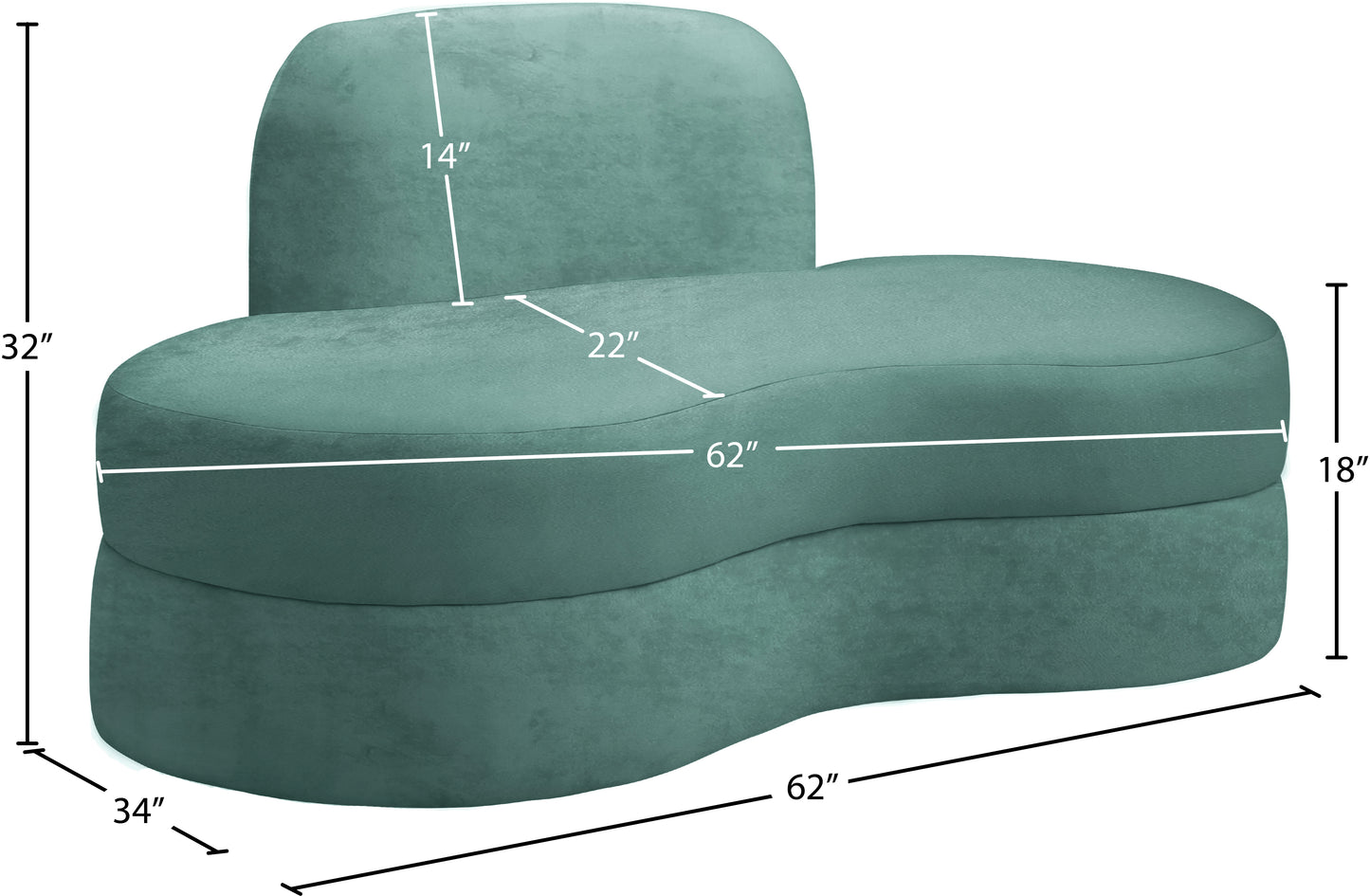 marlon mint velvet loveseat l