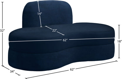 Marlon Navy Velvet Loveseat L