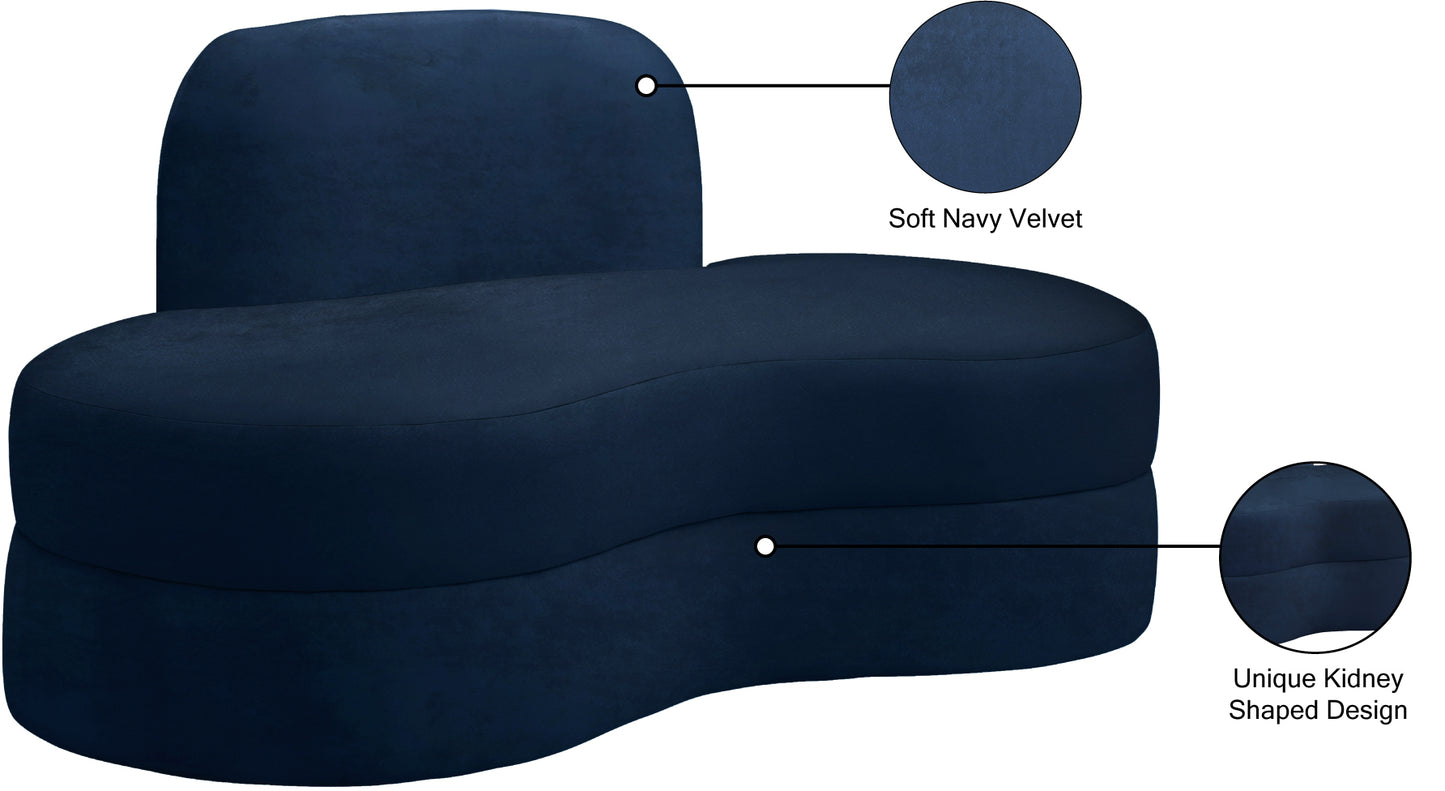 marlon navy velvet loveseat l