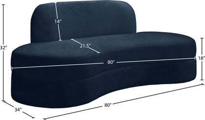 Marlon Navy Velvet Sofa S