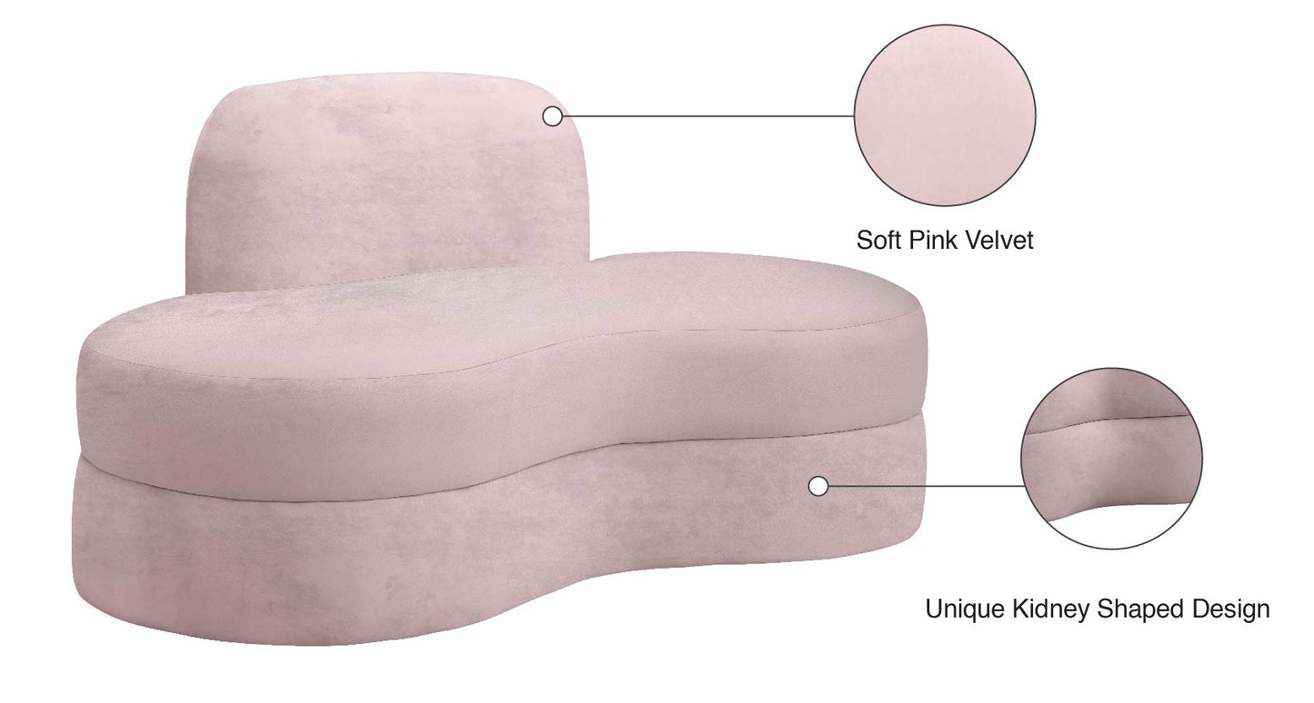 marlon pink velvet loveseat l