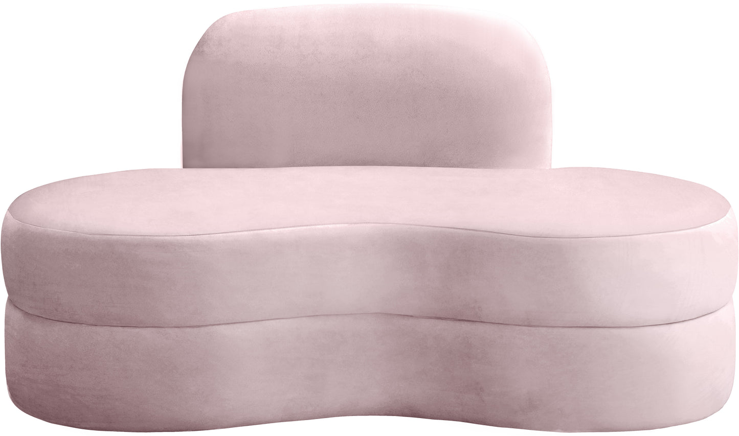 marlon pink velvet loveseat l