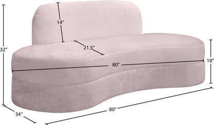 Marlon Pink Velvet Sofa S