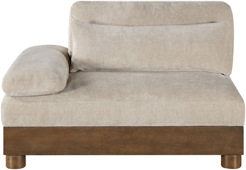 Kira Taupe Chenille Fabric Upholstered Left Arm Chair, 1 Piece