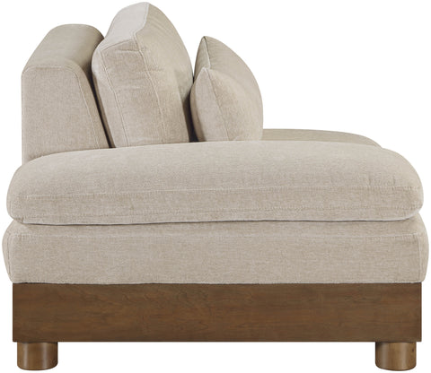 Kira Taupe Chenille Fabric Upholstered Left Arm Chair, 1 Piece