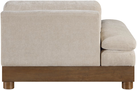 Kira Taupe Chenille Fabric Upholstered Left Arm Chair, 1 Piece