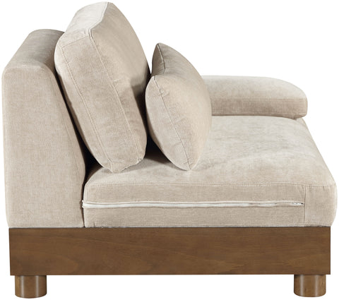 Kira Taupe Chenille Fabric Upholstered Right Arm Chair, 1 Piece