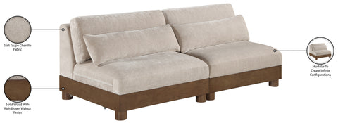 Kira 80" Taupe Chenille Fabric Upholstered Sofa, 2-Piece