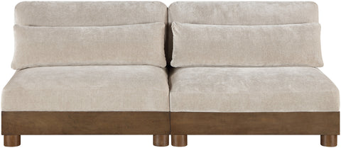 Kira 80" Taupe Chenille Fabric Upholstered Sofa, 2-Piece