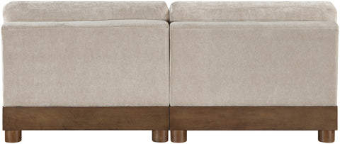 Kira 80" Taupe Chenille Fabric Upholstered Sofa, 2-Piece