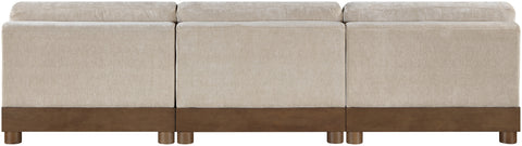 Kira 120" Taupe Chenille Fabric Upholstered Sofa, 3-Piece