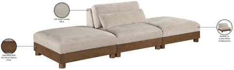 Kira 120" Taupe Chenille Fabric Upholstered Sofa, 3-Piece (Style 2)