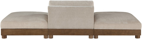 Kira 120" Taupe Chenille Fabric Upholstered Sofa, 3-Piece (Style 2)