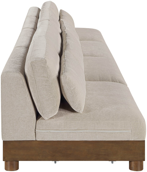 Kira 160" Taupe Chenille Fabric Upholstered Sofa, 4-Piece