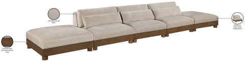 Kira 200" Taupe Chenille Fabric Upholstered Sofa, 5-Piece