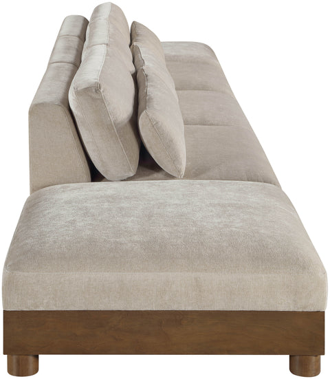 Kira 200" Taupe Chenille Fabric Upholstered Sofa, 5-Piece
