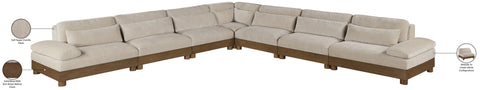 Kira 167.75" Taupe Chenille Fabric Upholstered Sectional, 7-Piece
