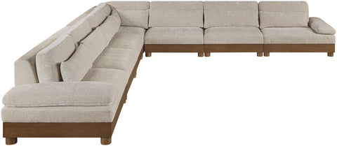 Kira 167.75" Taupe Chenille Fabric Upholstered Sectional, 7-Piece
