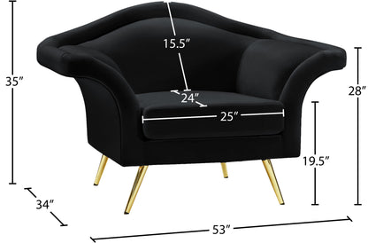 Plush Black Velvet Chair C