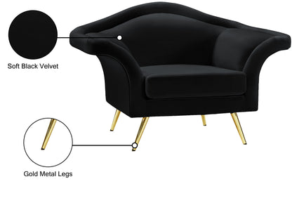 Plush Black Velvet Chair C