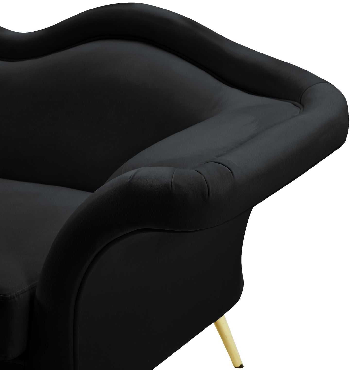 plush black velvet chair c