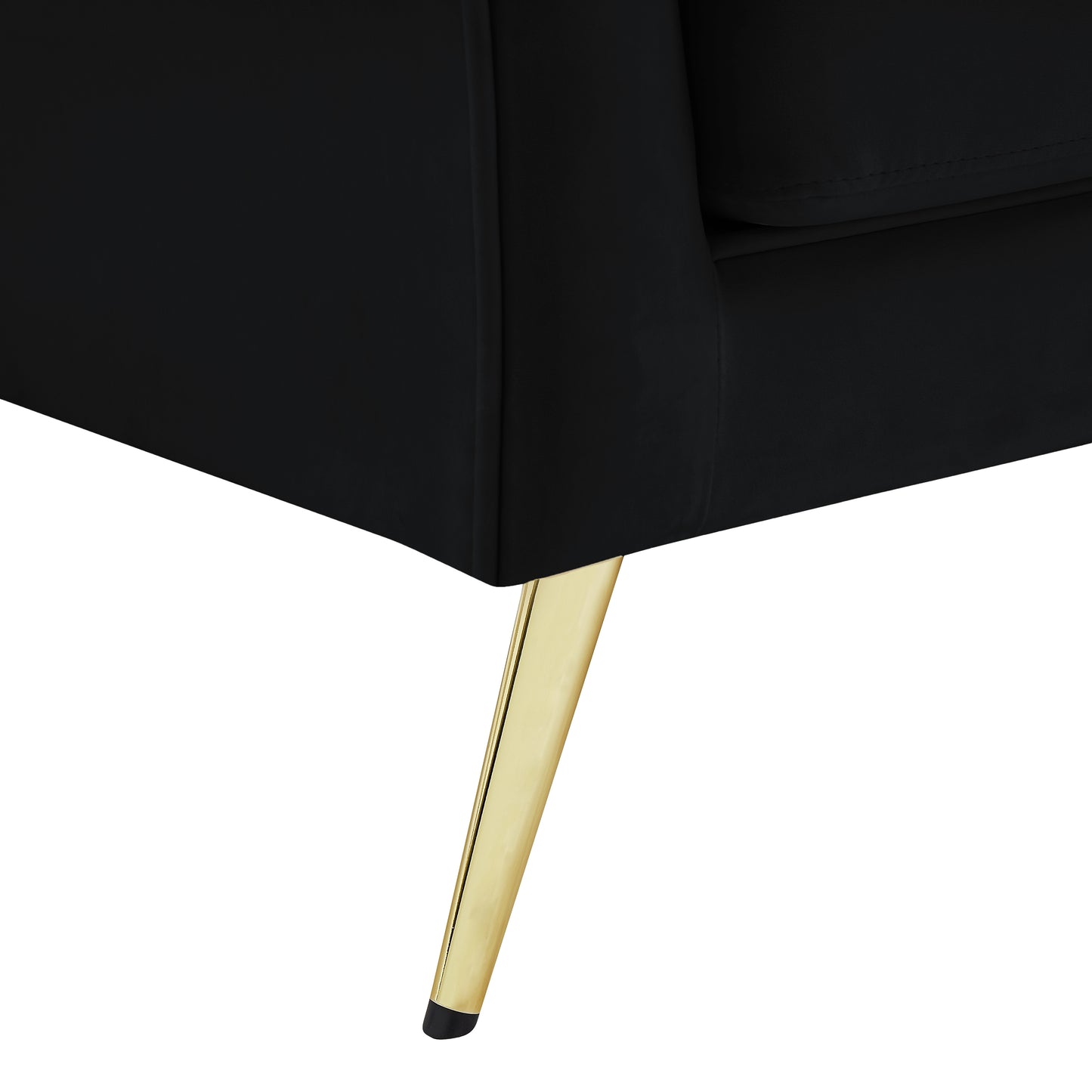 plush black velvet chair c