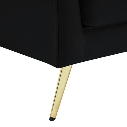 Plush Black Velvet Chair C