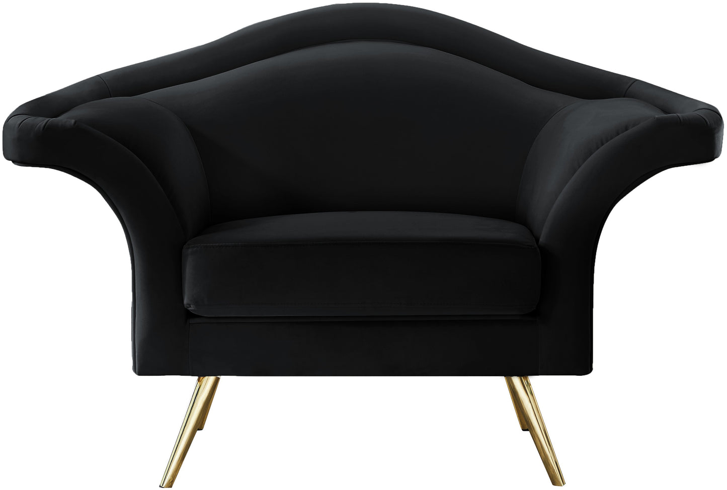 plush black velvet chair c