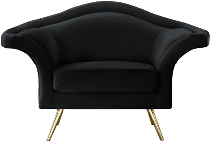 Plush Black Velvet Chair C