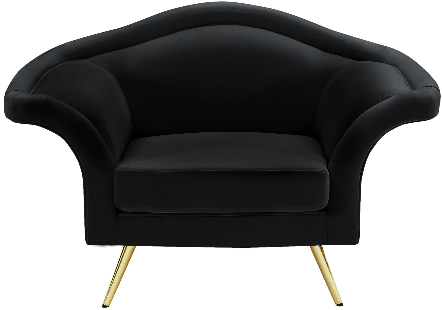 plush black velvet chair c