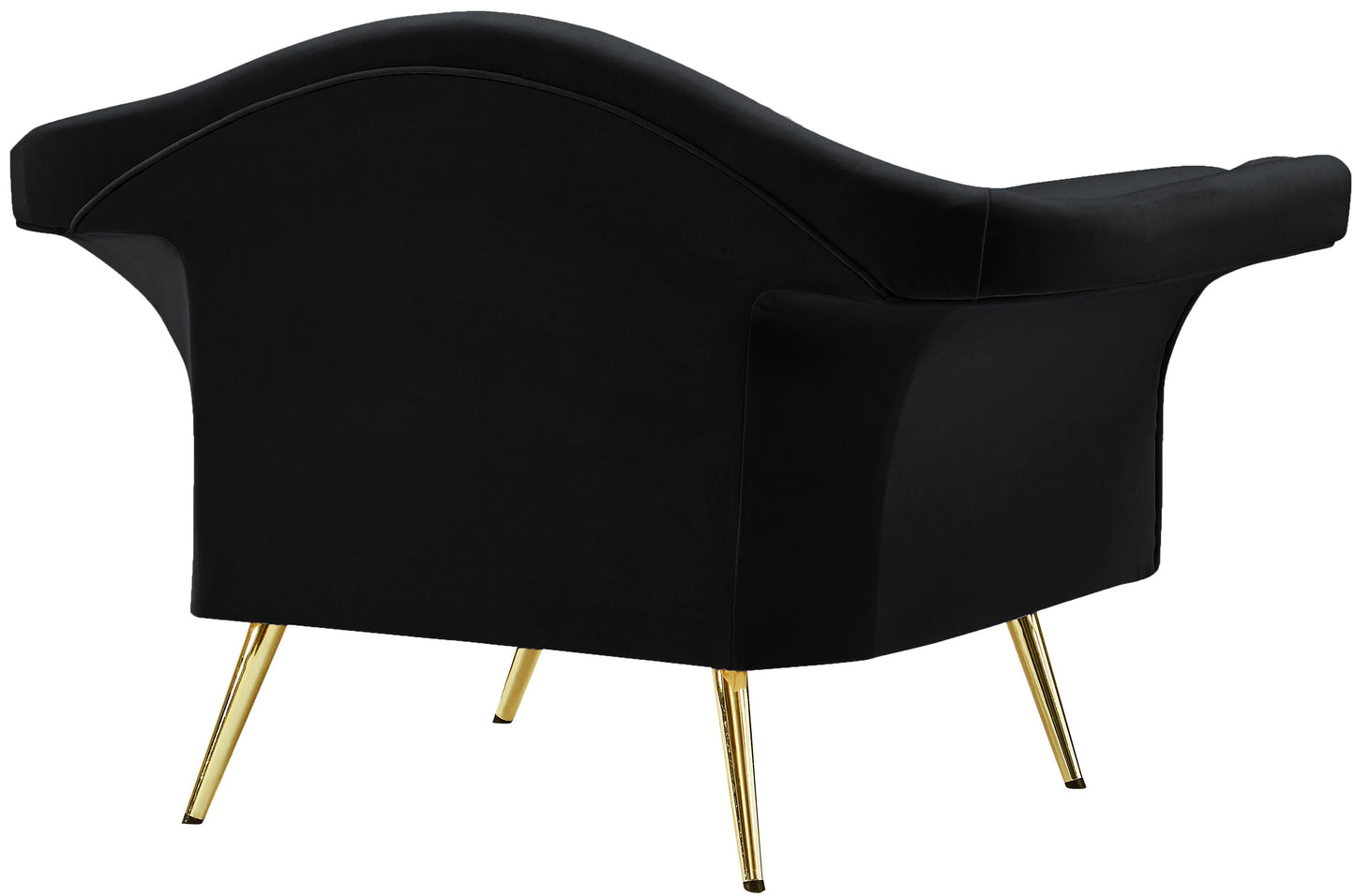 plush black velvet chair c