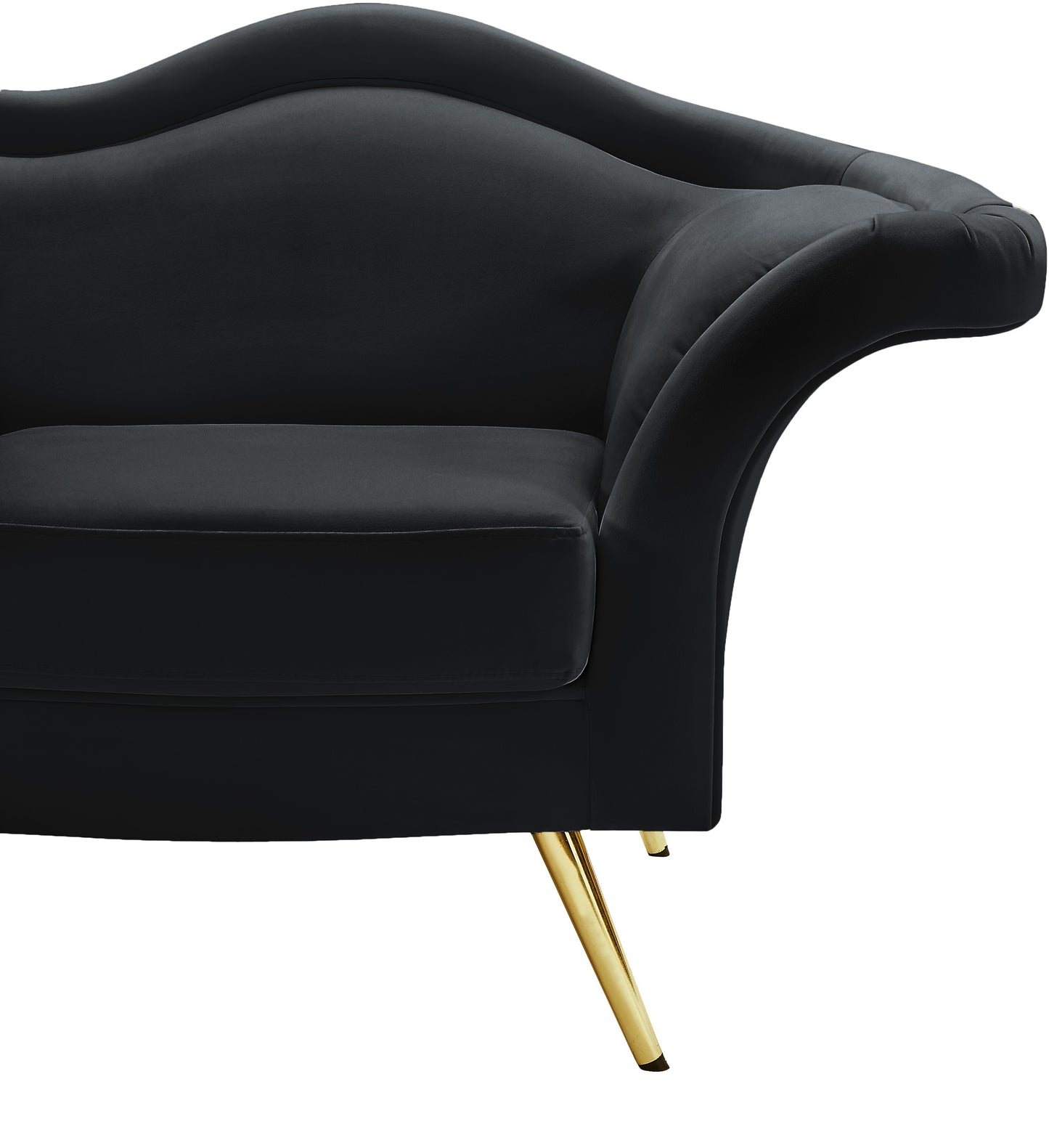 plush black velvet chair c