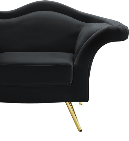 Plush Black Velvet Chair C