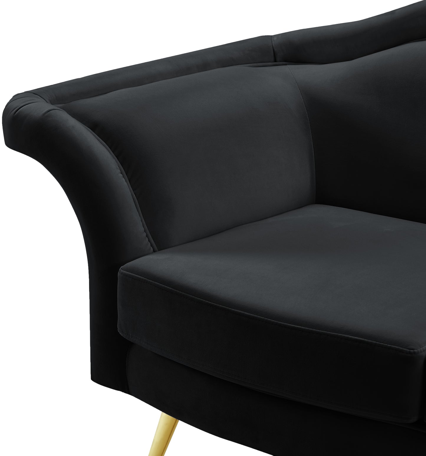 plush black velvet chair c