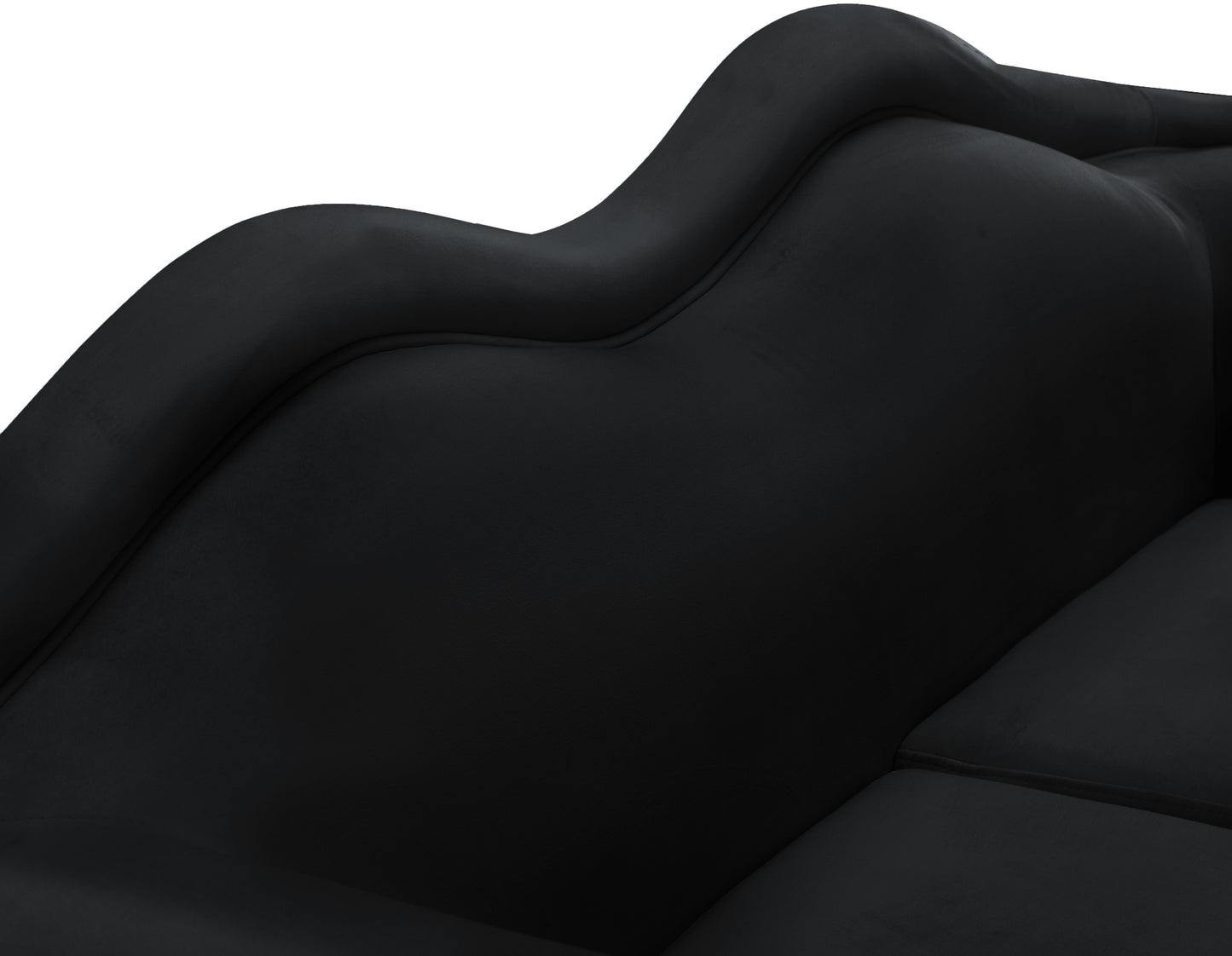 plush black velvet loveseat l