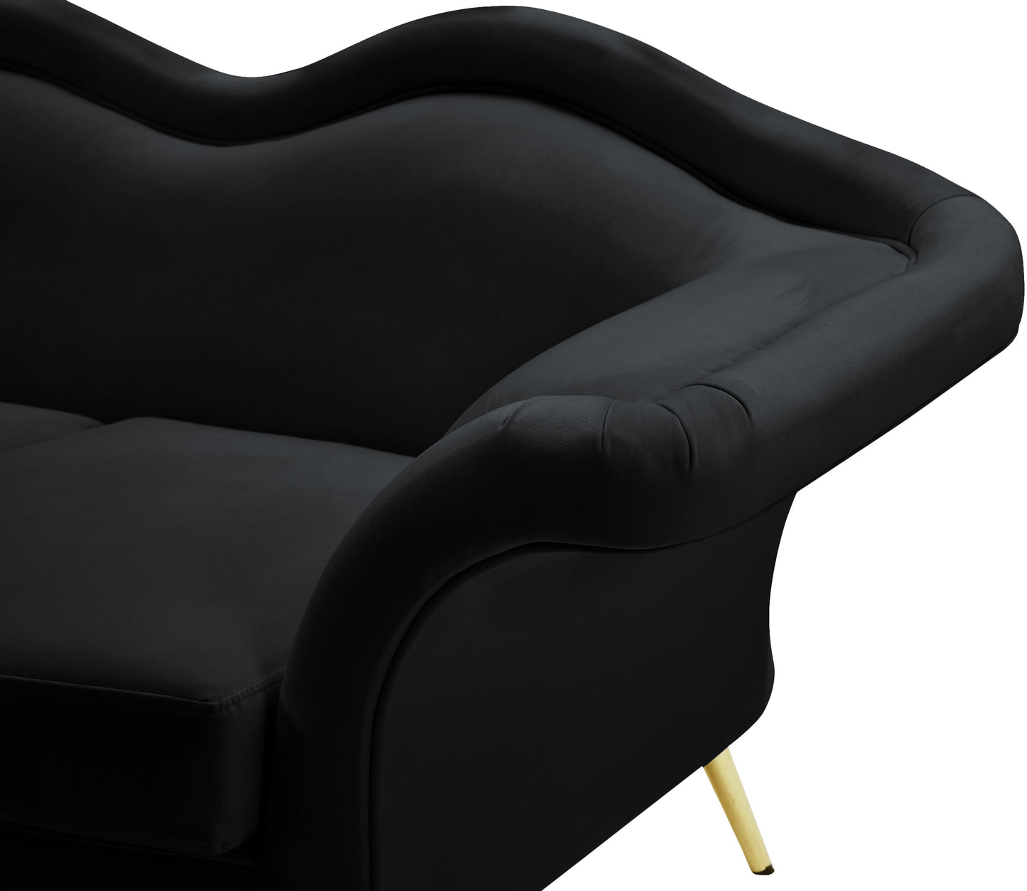 plush black velvet loveseat l