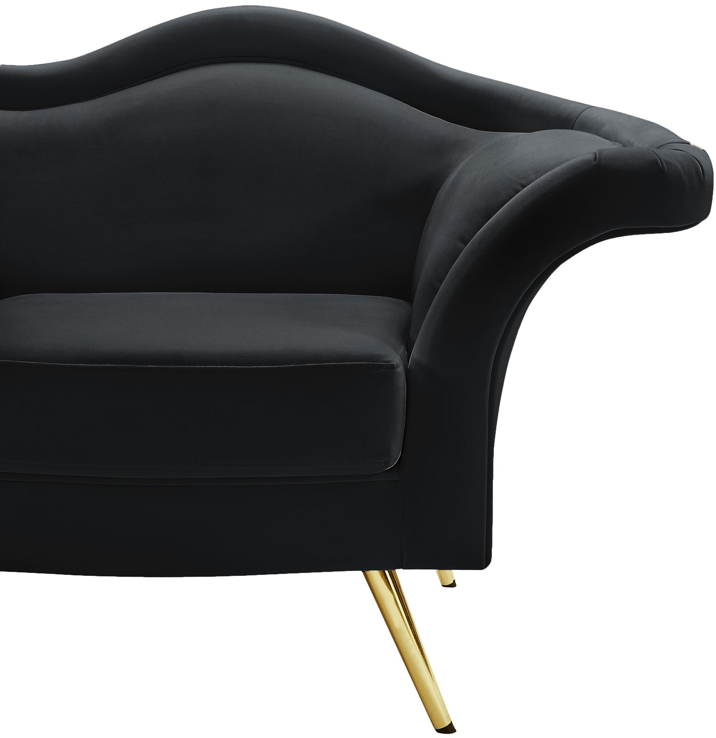 plush black velvet loveseat l