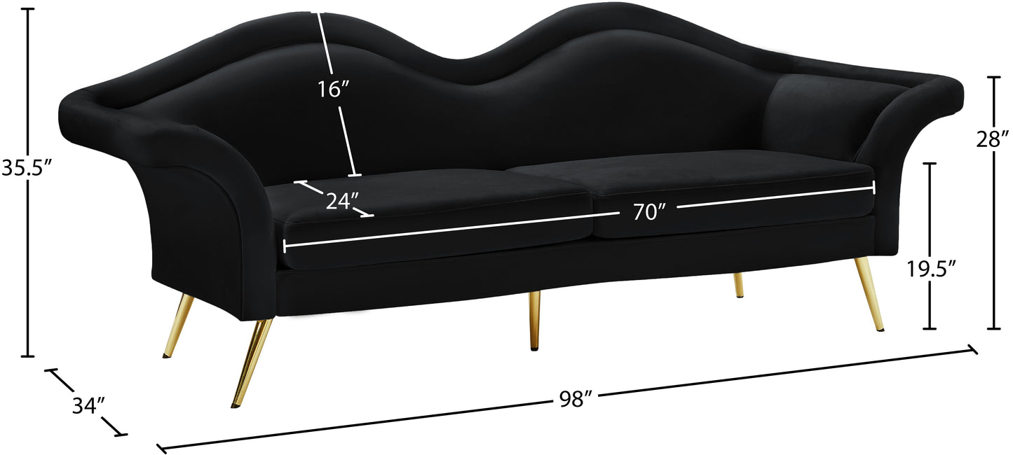 plush black velvet sofa s