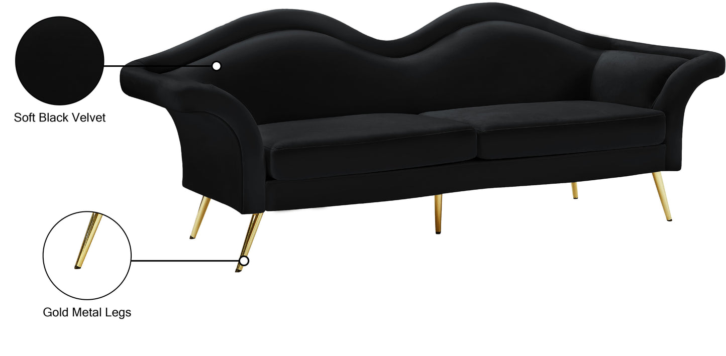 plush black velvet sofa s