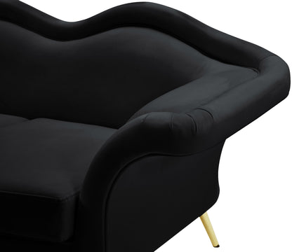 Plush Black Velvet Sofa S