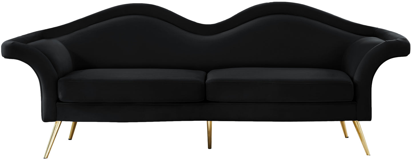 plush black velvet sofa s