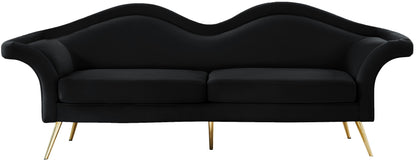 Plush Black Velvet Sofa S