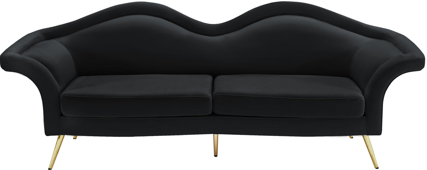 plush black velvet sofa s